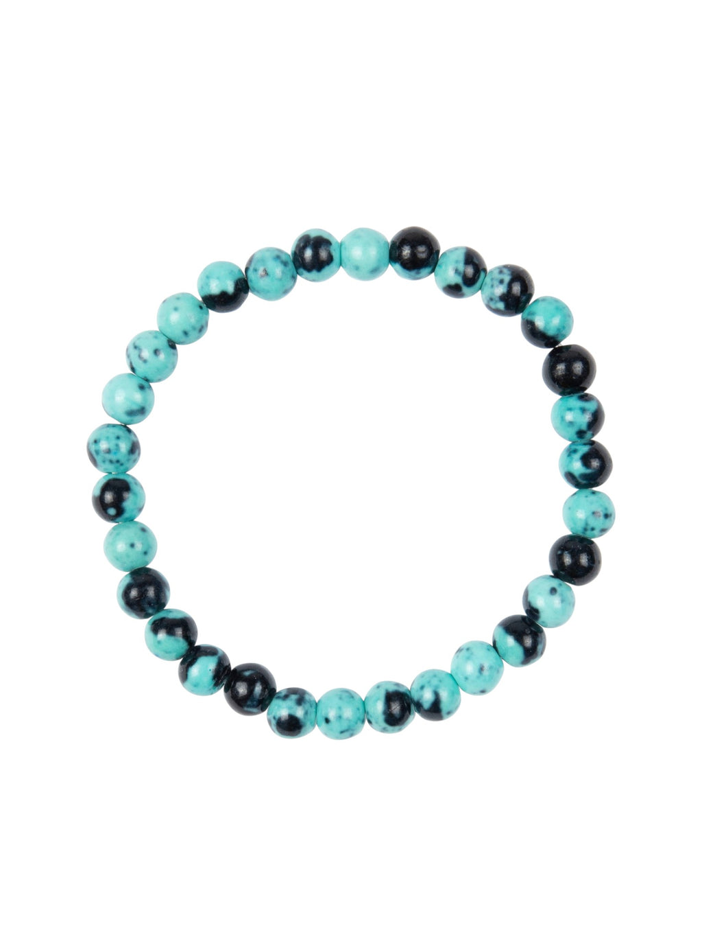 Cyan Black Rain Color Stone Stretch Bracelet B2926-10MM - view 2