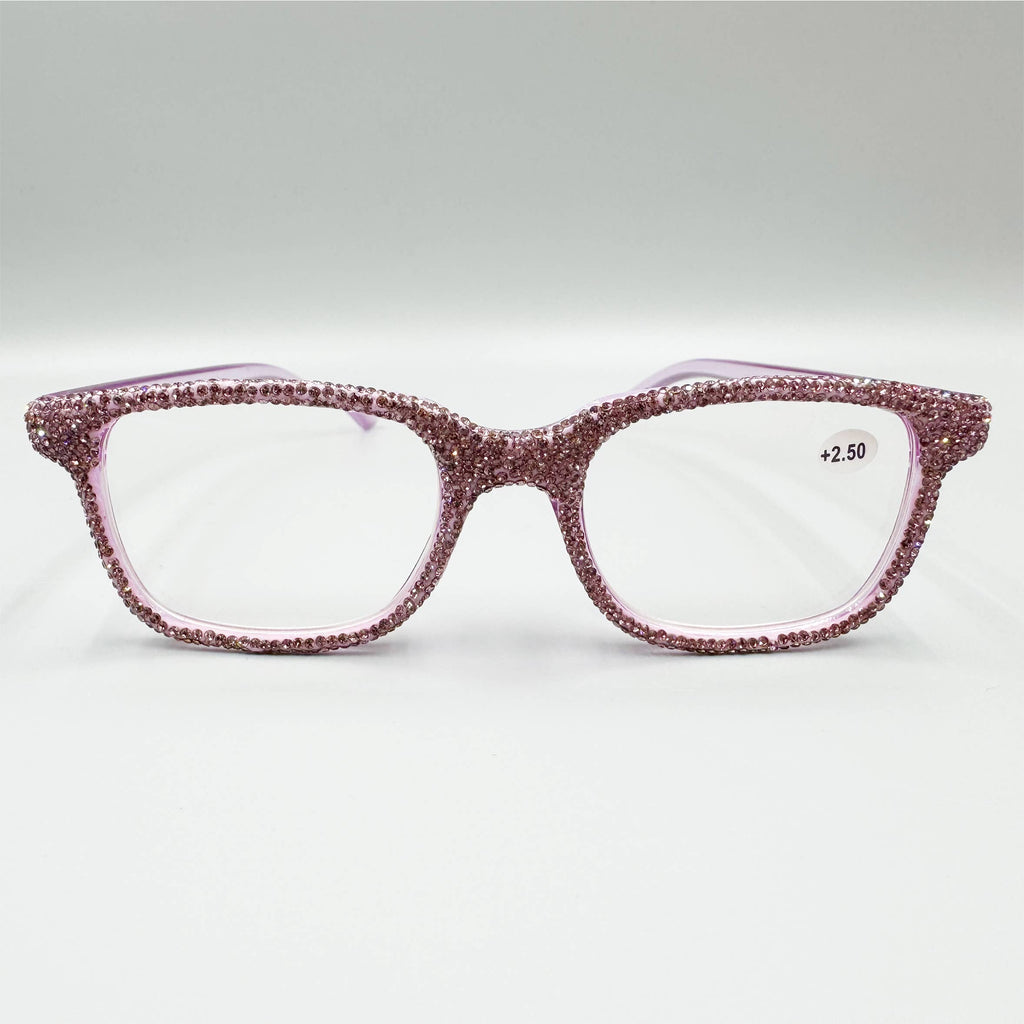 Handmade Rhinestone Rectangle Reader Glasses G0444