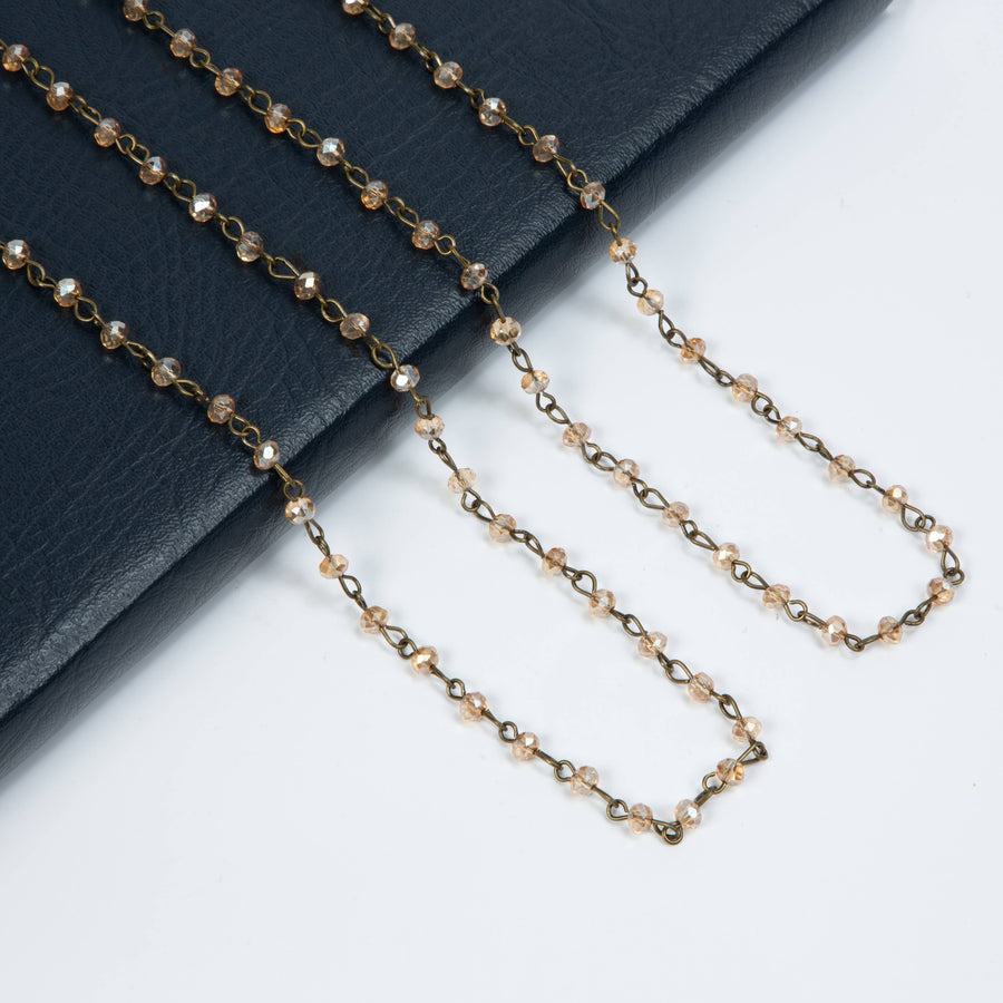 Crystal Beaded Chain Necklace N1163-54-BZ