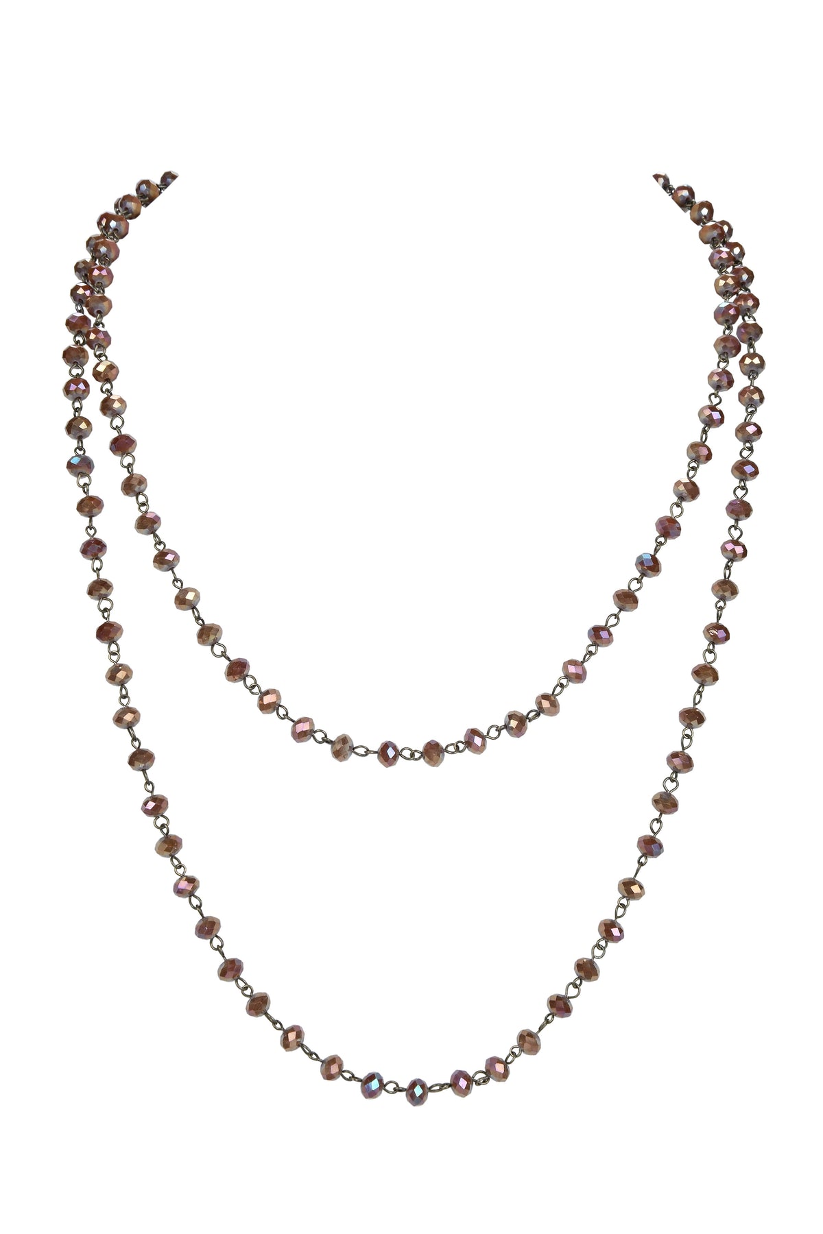 Crystal Beaded Chain Necklace N1163