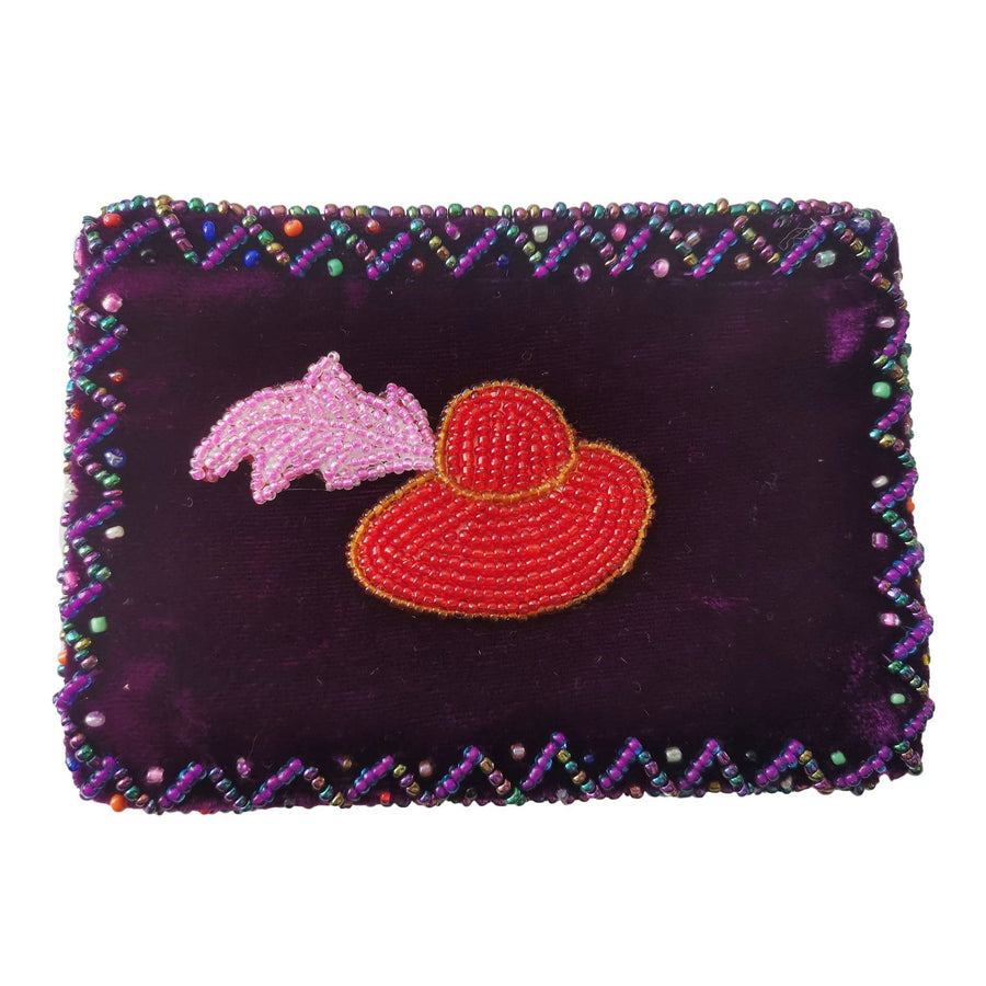 Red Hat Rectangle Velvet Coin Purse V0701