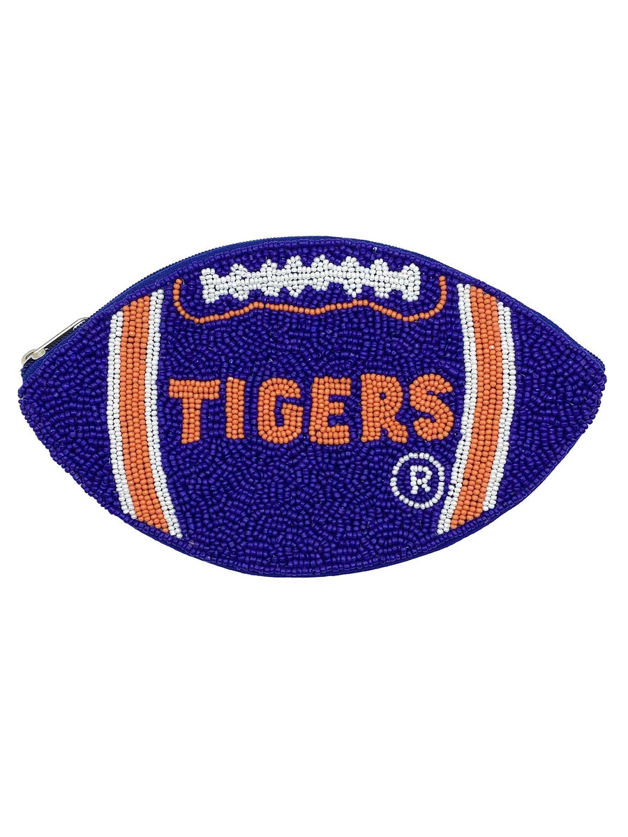 Tigers Football Beaded Pouch LCU-012