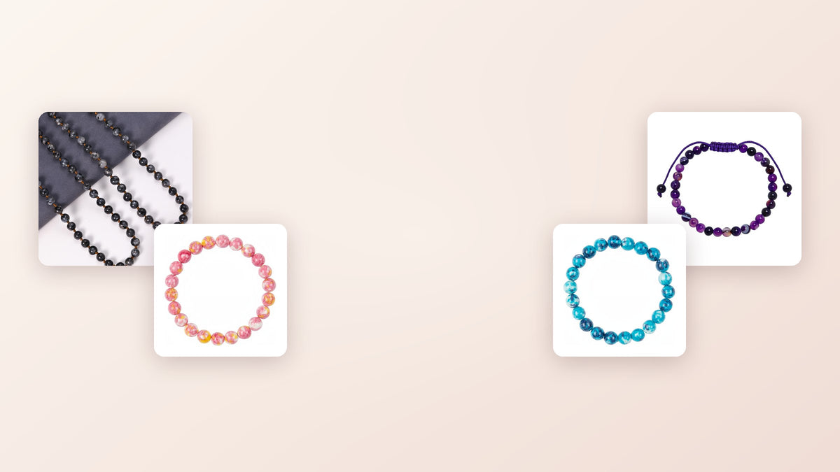 New arrivals: Stone Beaded Necklace N3180, Pink Yellow Rain Stone Bracelet B2928, Purple Agate Braided Bracelet B4149, Blue White Rain Stone Bracelet B2927