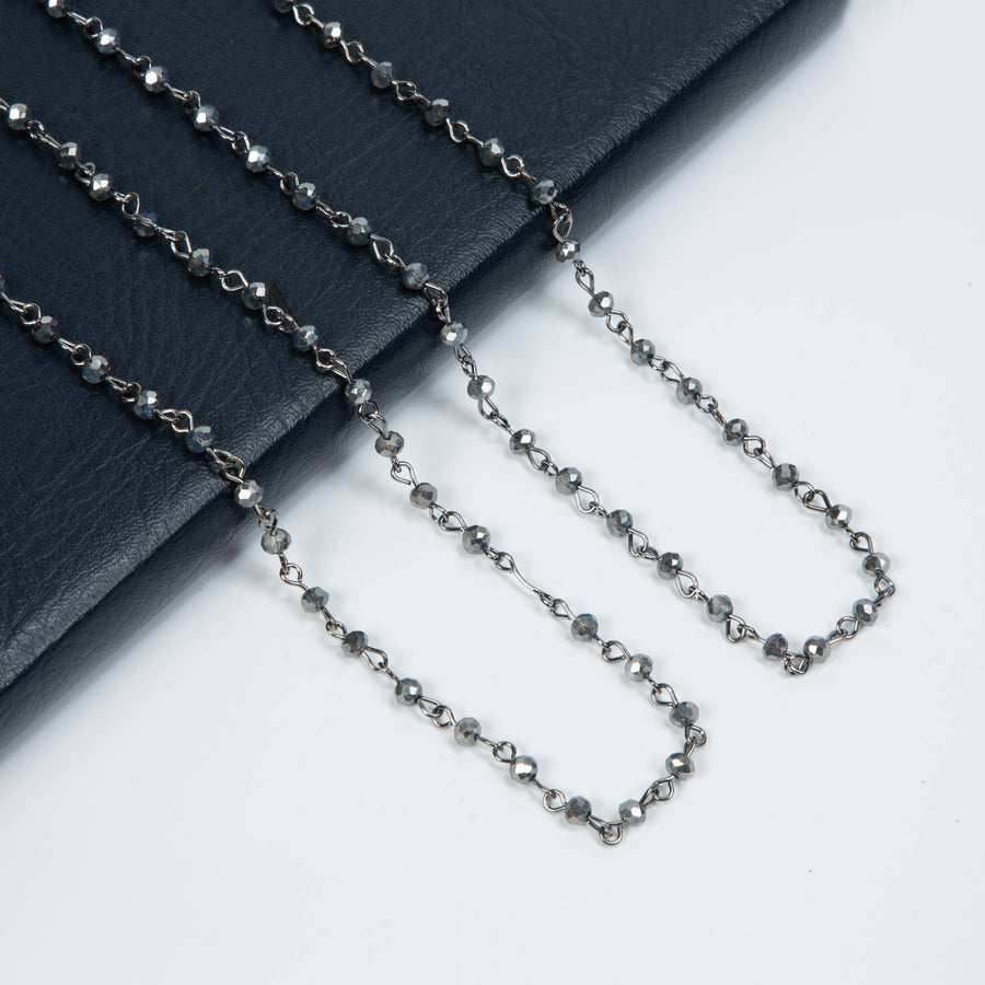 Crystal Beaded Chain Necklace N1163