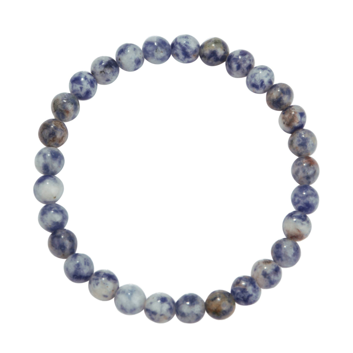 Blue Spot Jasper Stone Stretch Bracelet B2058-Blue-Spot-Jasper - 6MM