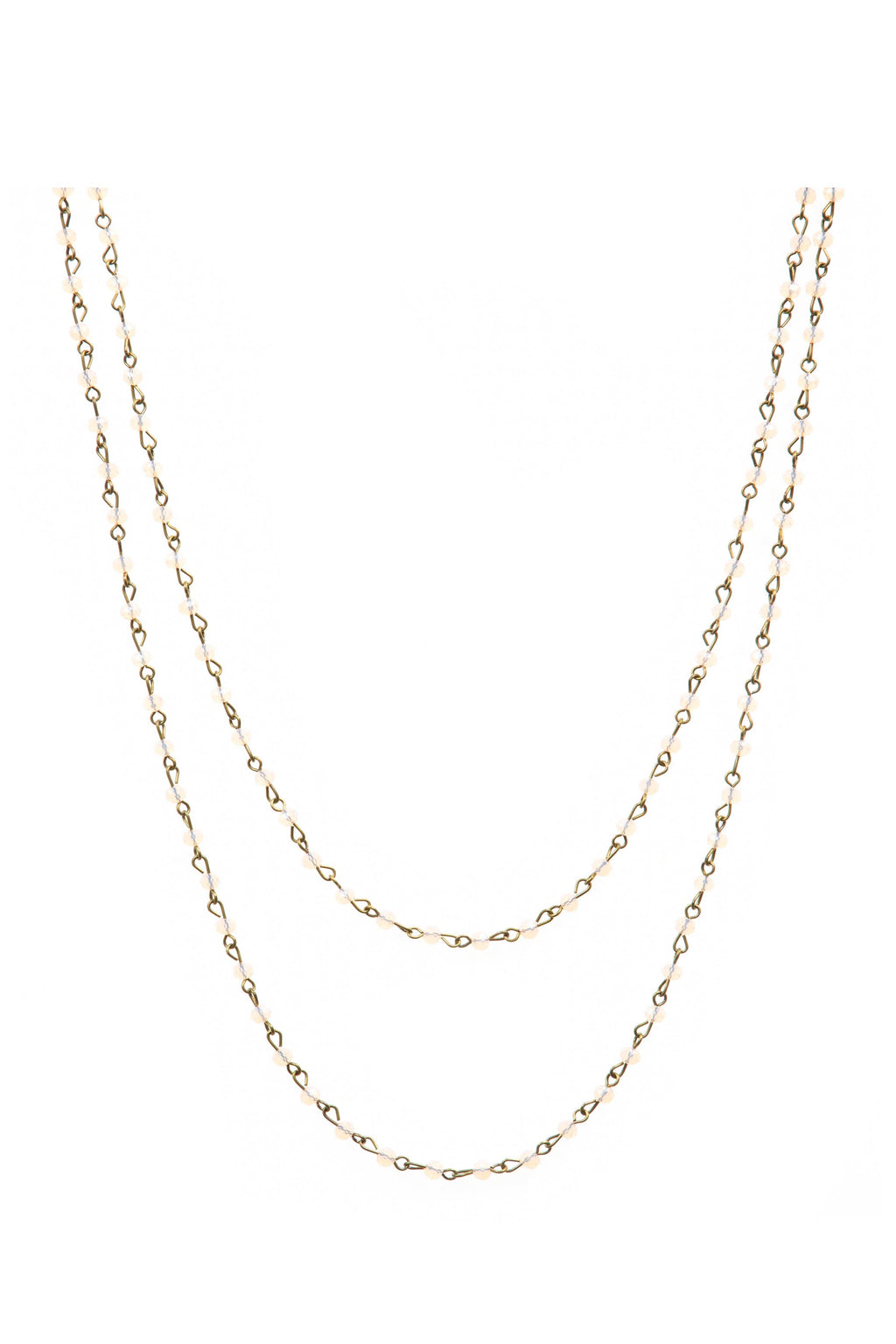 Crystal Beaded Chain Necklace N1163
