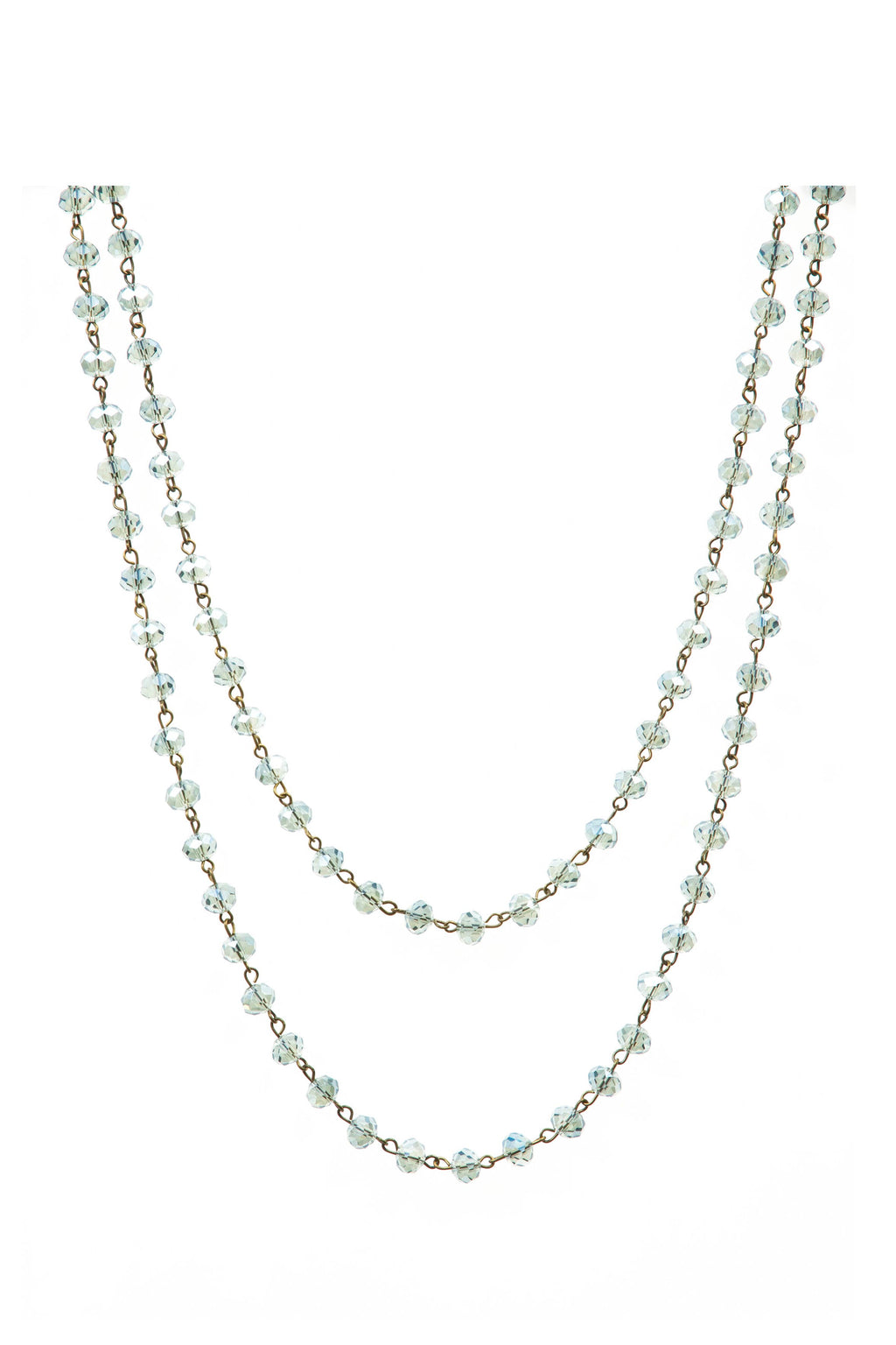 Crystal Beaded Chain Necklace N1163