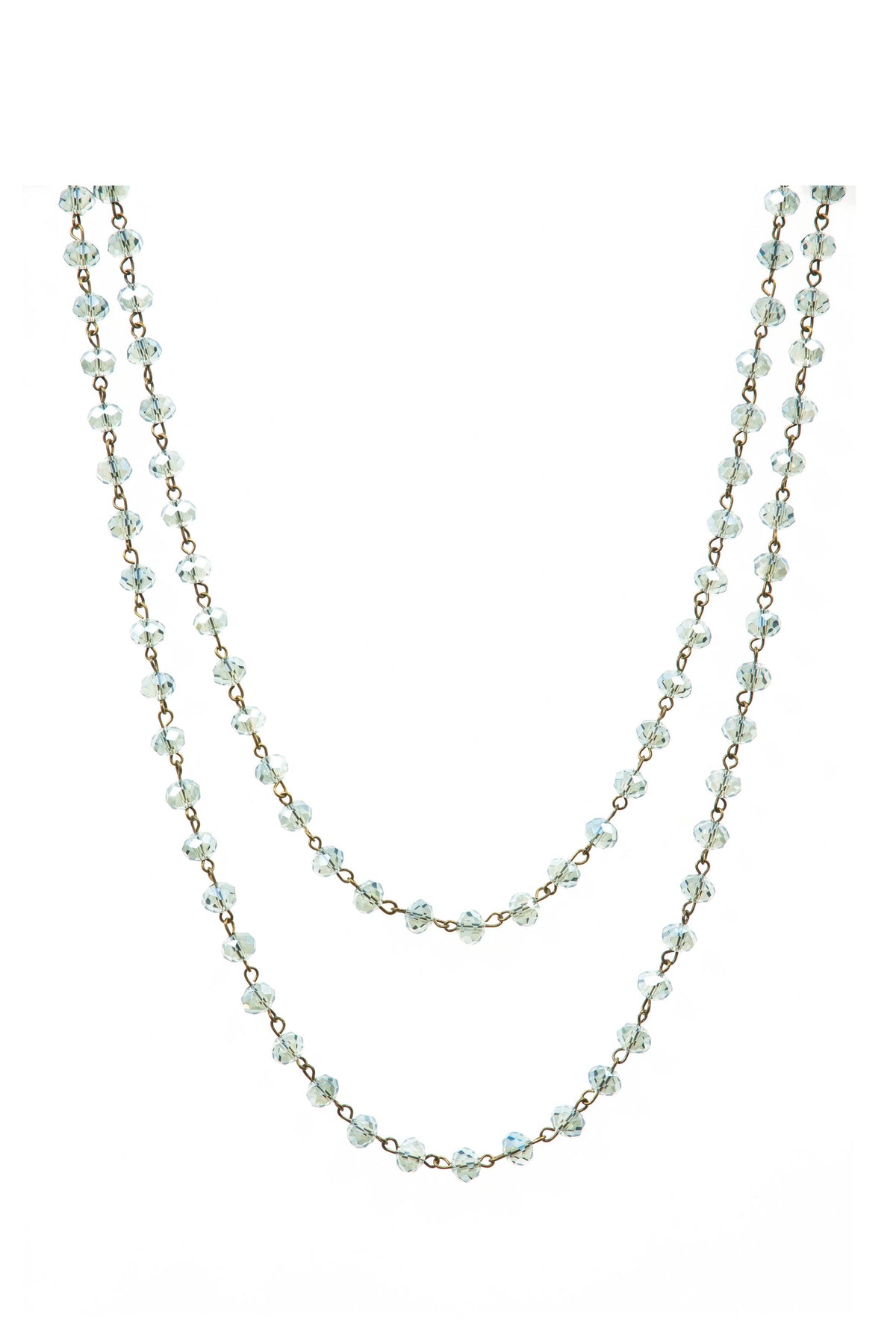 Crystal Beaded Chain Necklace N1163