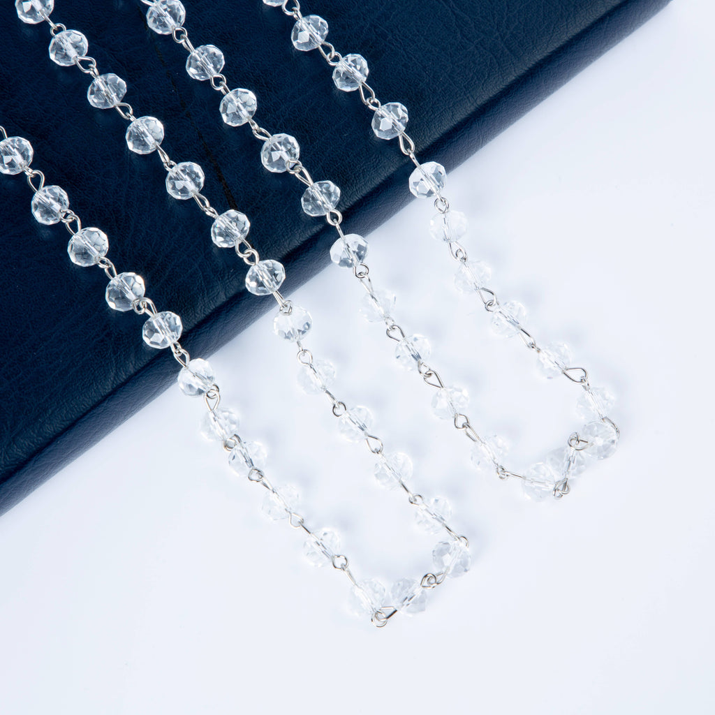 Crystal Beaded Chain Necklace N1163