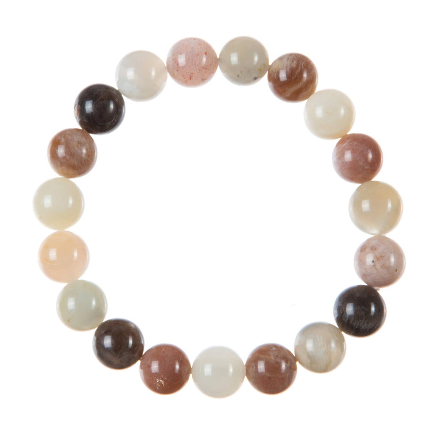 Mixed Moon Stone Stretch Bracelet B3631-Mixed Moon Stone