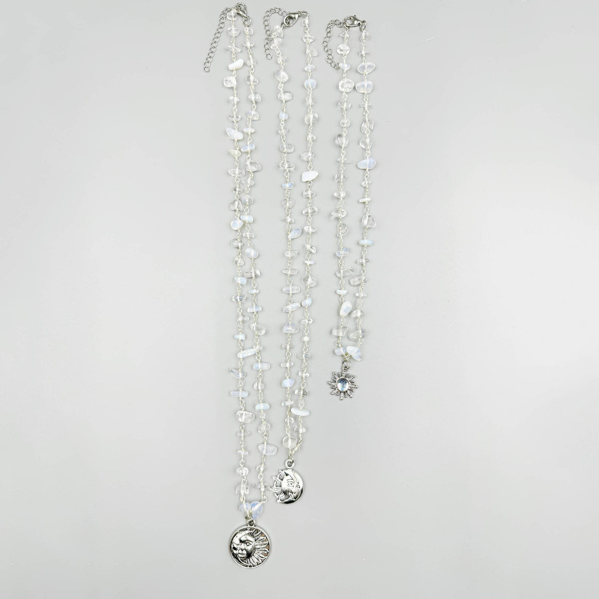 Sun & Moon Irregular Opal Stone Necklace Set N5268 - view 8