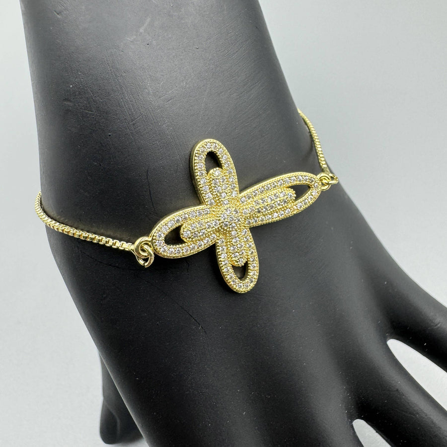 Cross Cubic Zirconia Chains Bracelet