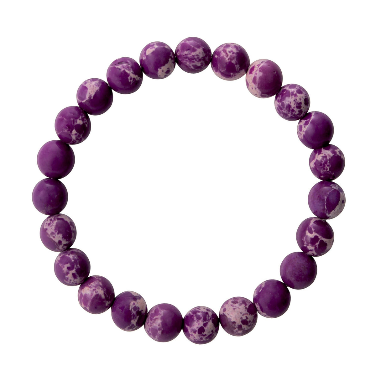 Composed Purple Emperor Stone Stretch Bracelet B2057-8MM - view 2