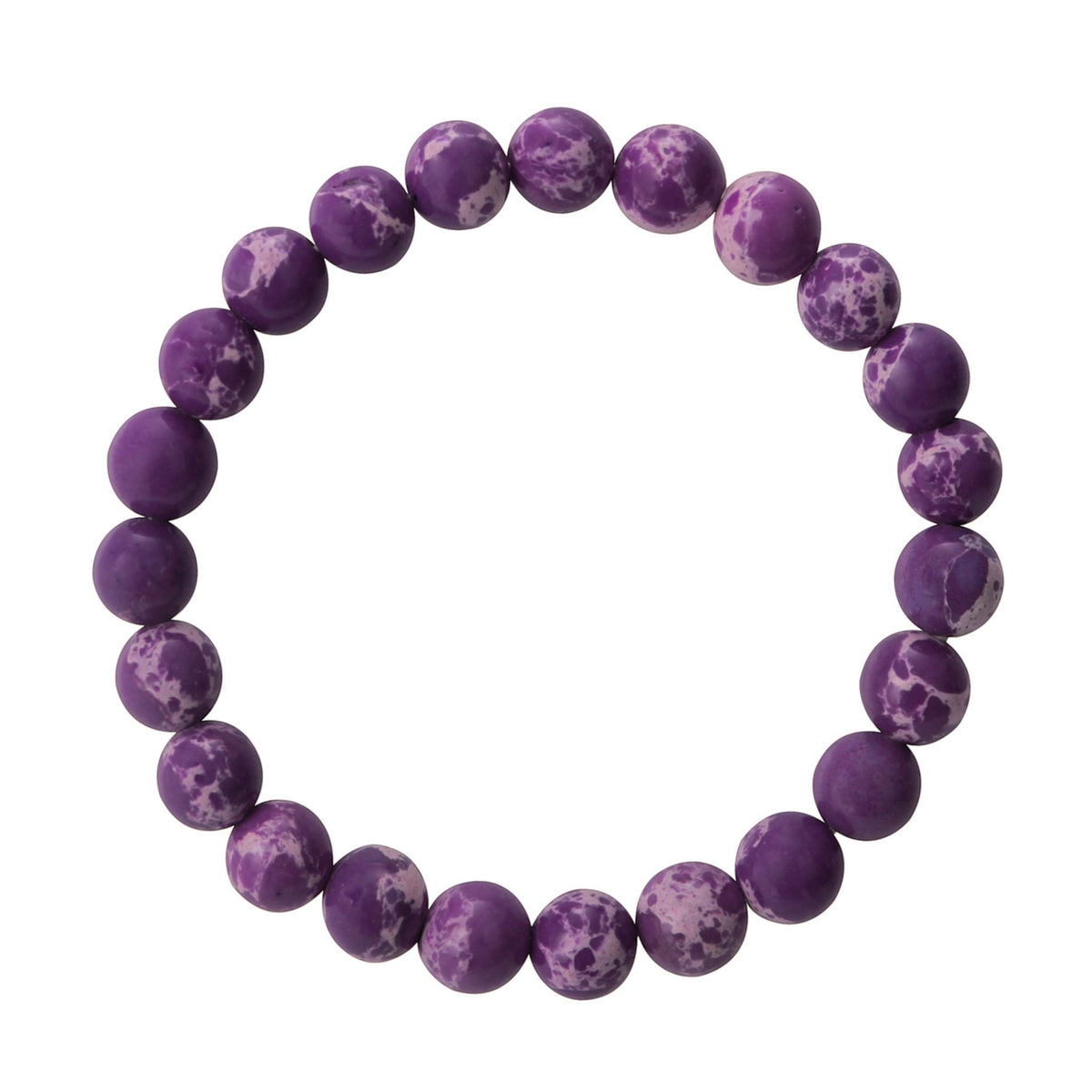 Composed Purple Emperor Stone Stretch Bracelet B2057-Composed Purple Emperor - 8MM