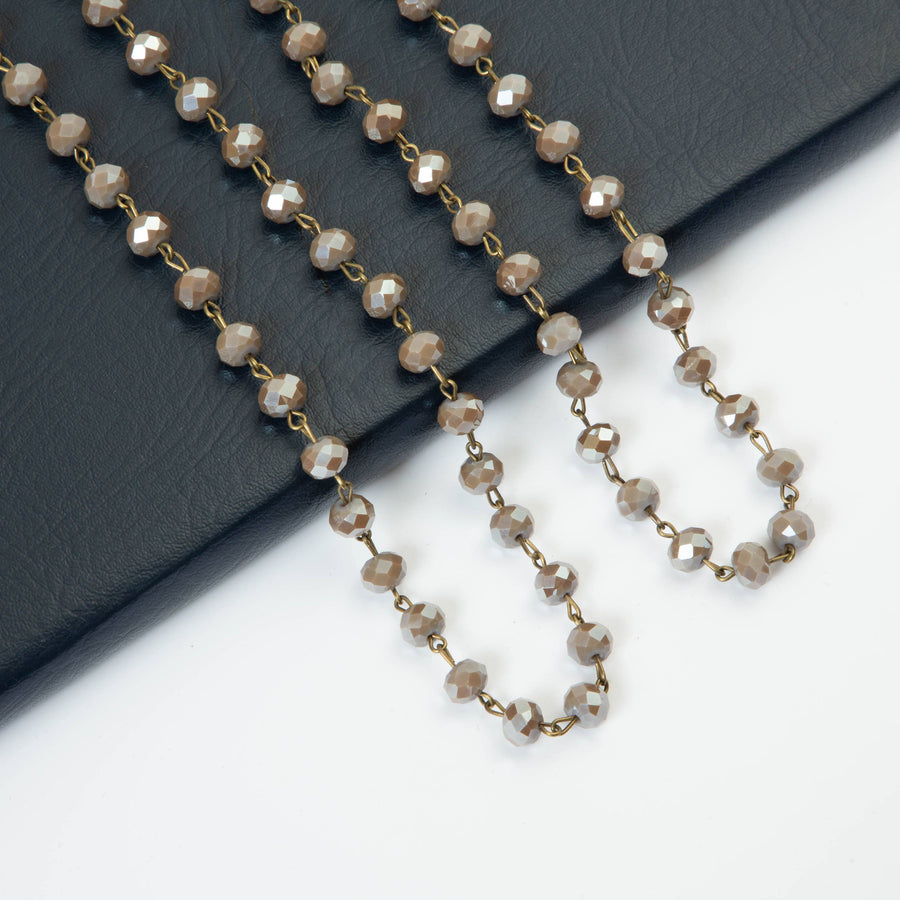 Crystal Beaded Chain Necklace N1163-63-BZ