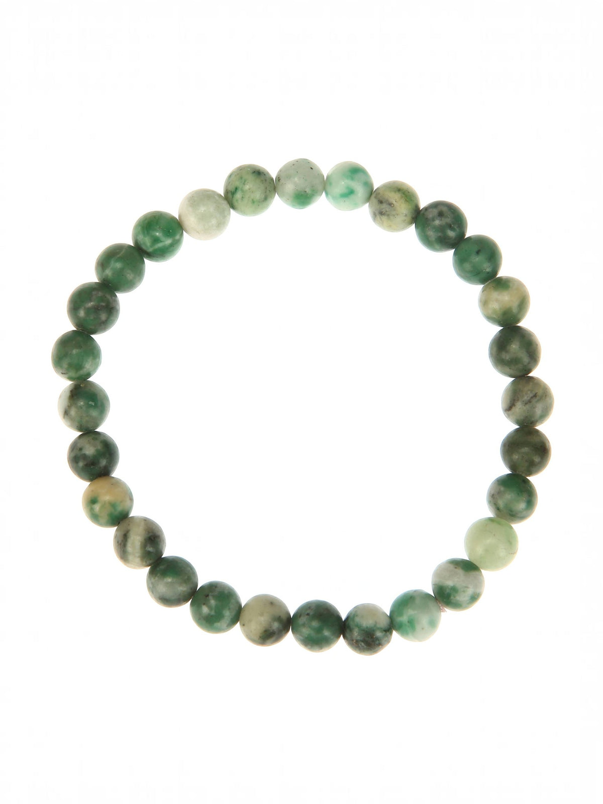 Qinghai Jade Stone Stretch Bracelet B2977-Qinghai Jade - 6MM