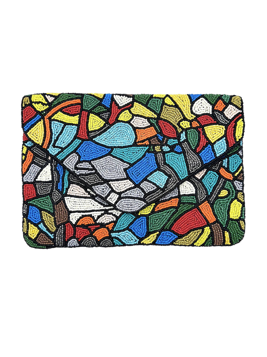 Pastel  Pattern Beaded Clutch LAC-SS-761