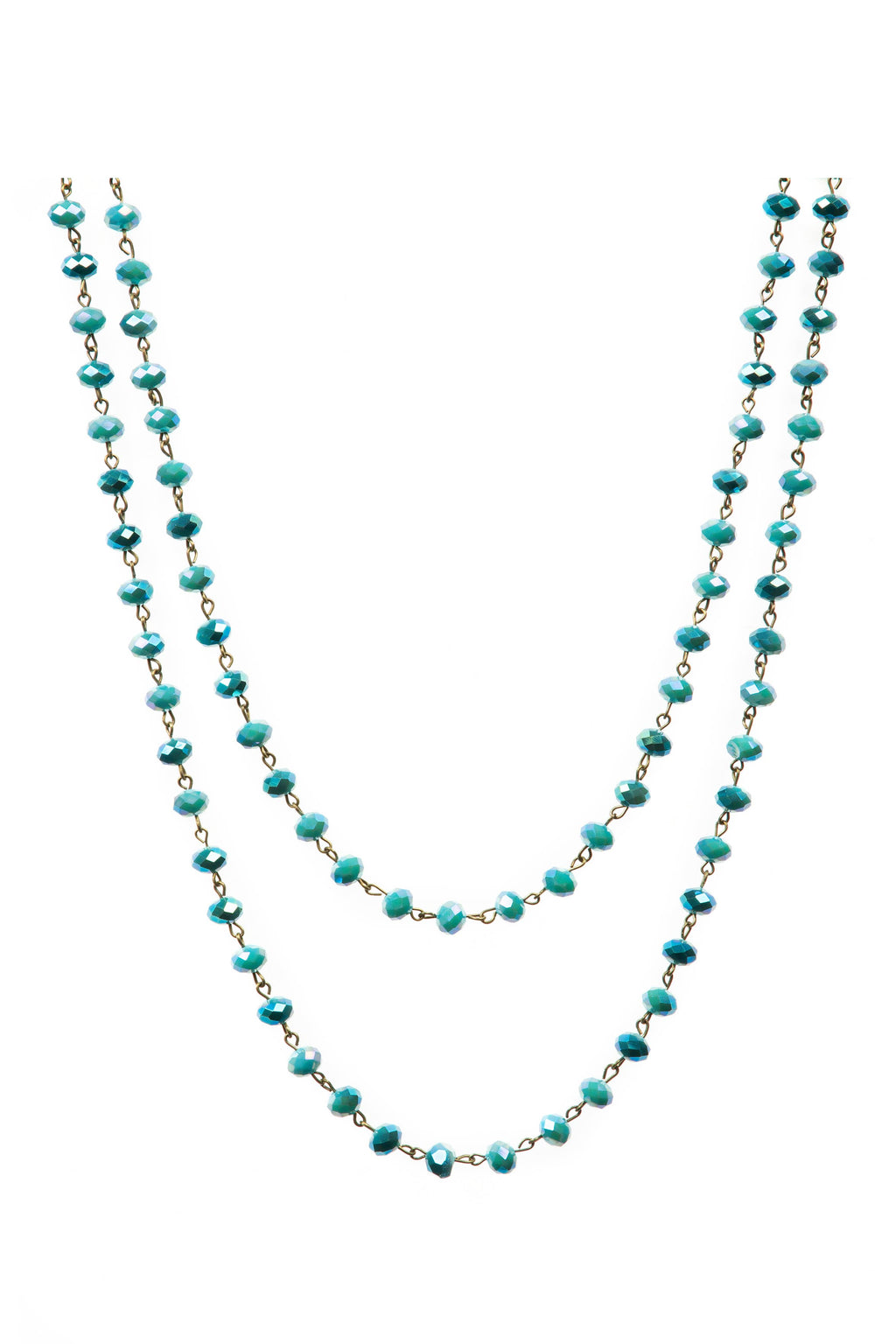 Crystal Beaded Chain Necklace N1163
