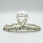 Irregular Natural Stone Cross Hair Clip L4671