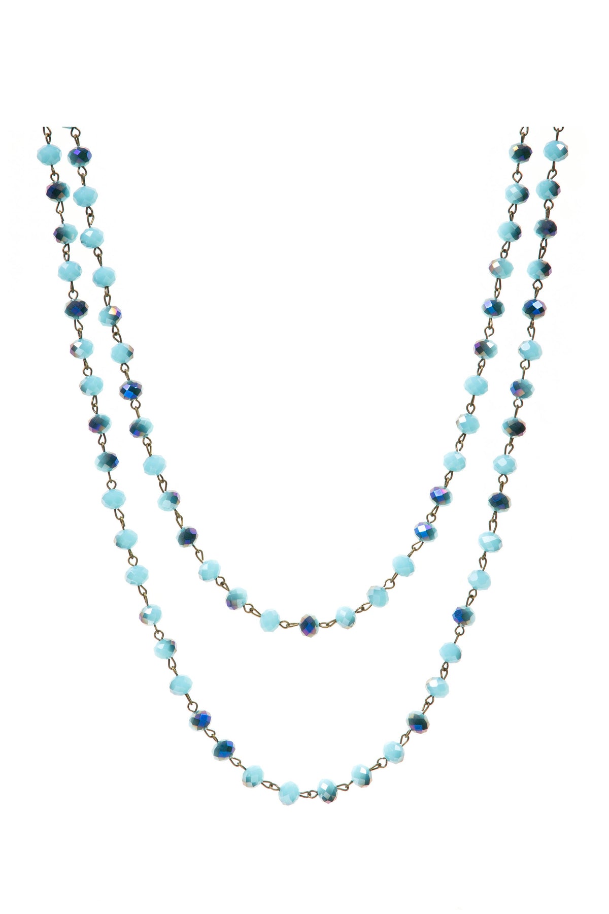 Crystal Beaded Chain Necklace N1163
