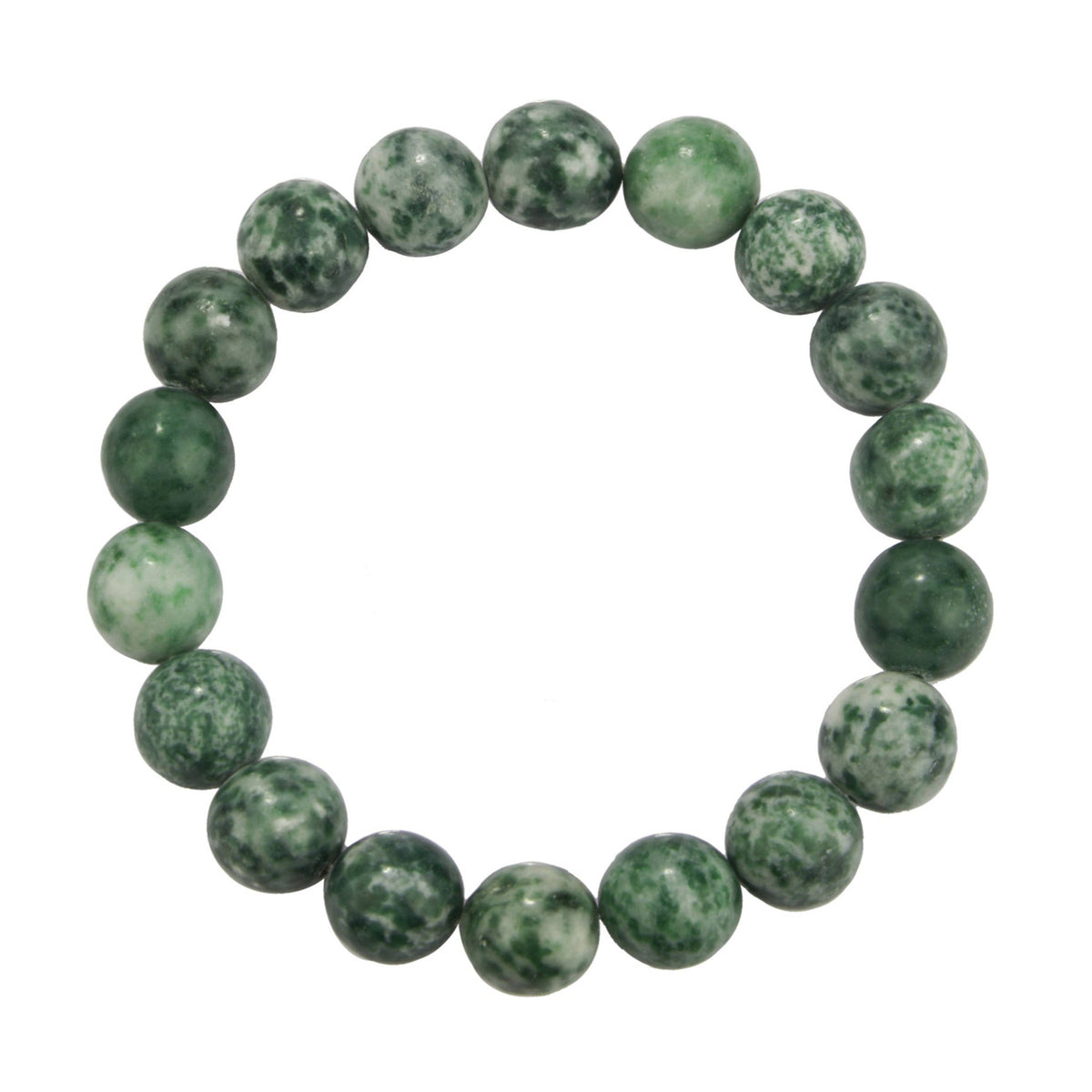 Greenspot Jasper Stone Stretch Bracelet B2051-Greenspot Jasper - 10MM