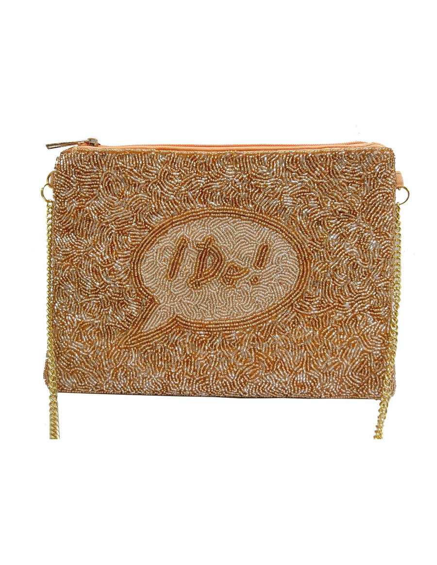 Rose Gold I DO Beaded Clutch LAC-SS-552