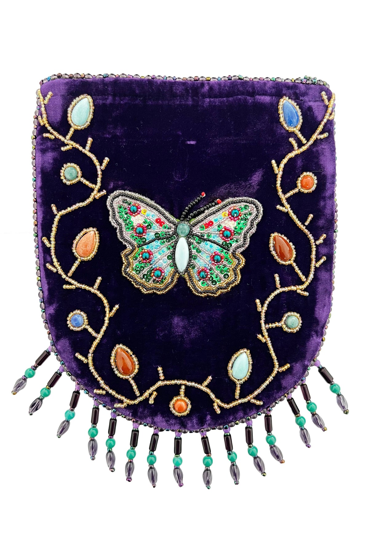 Skull Pattern Velvet Crossbody LUG
