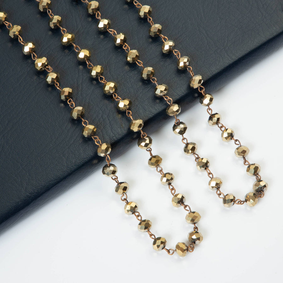 Crystal Beaded Chain Necklace N1163-161-CR