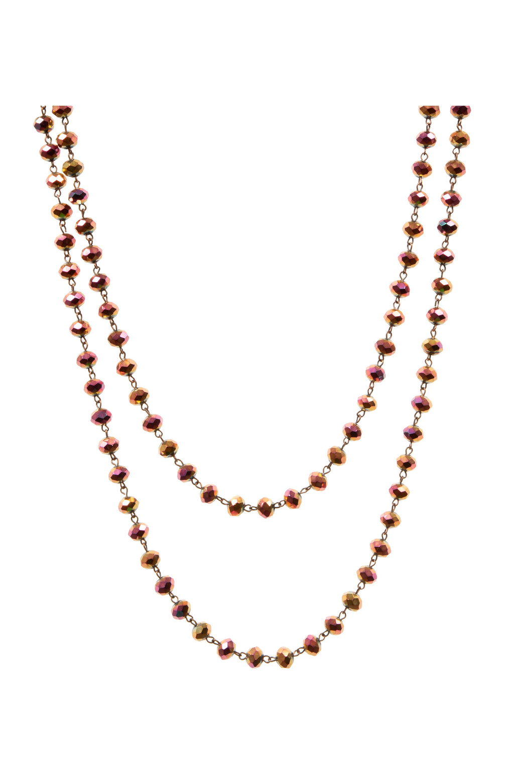 Crystal Beaded Chain Necklace N1163