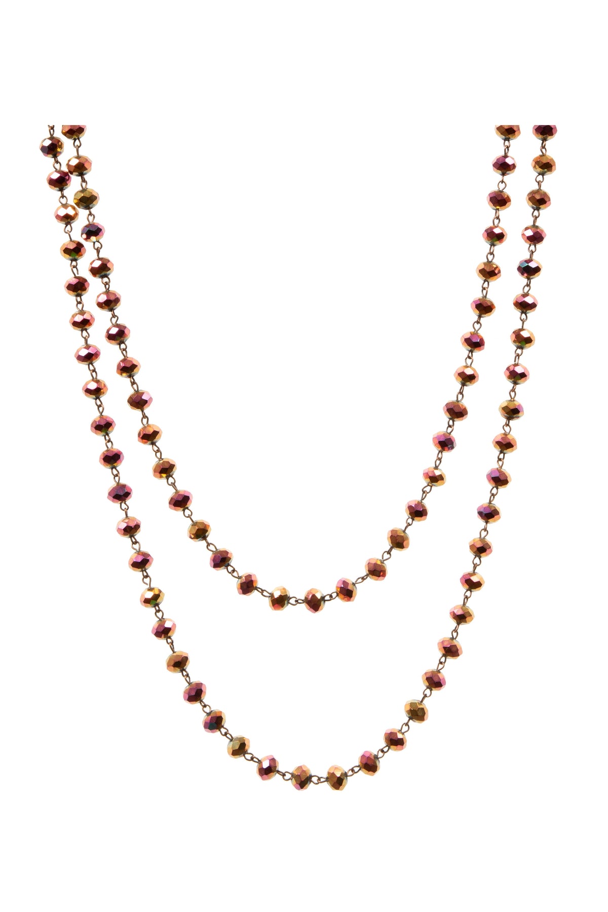 Crystal Beaded Chain Necklace N1163