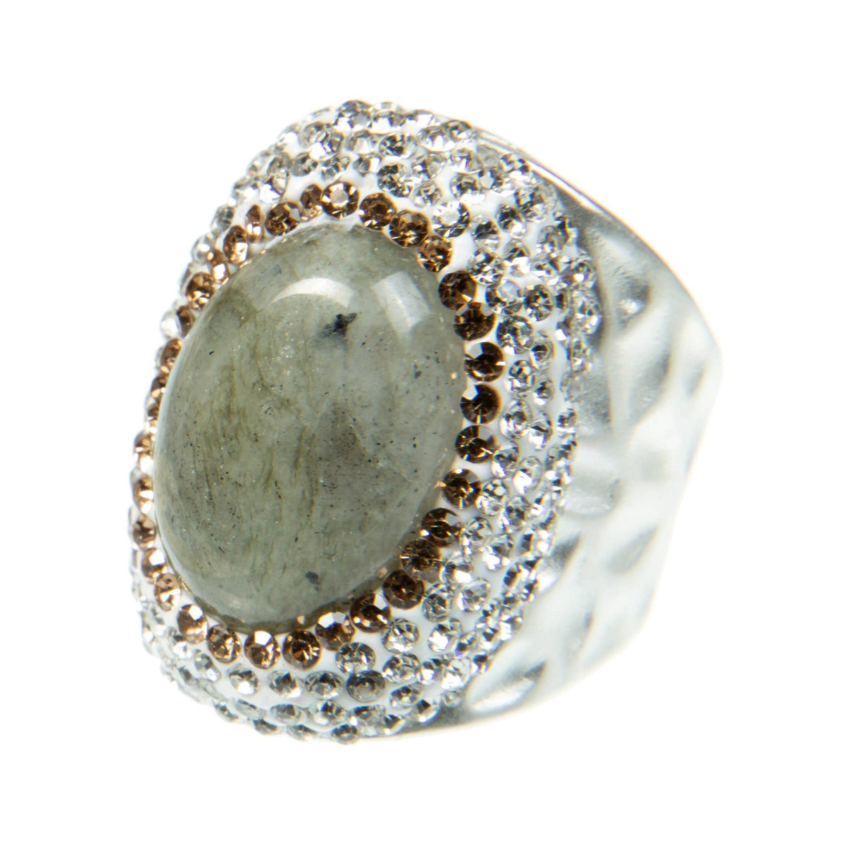 Labradorite Pavé Cocktail Ring R2546 - view 3