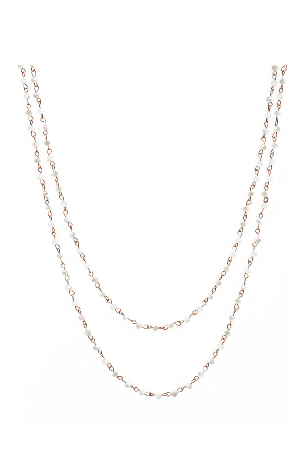 Crystal Beaded Chain Necklace N1163