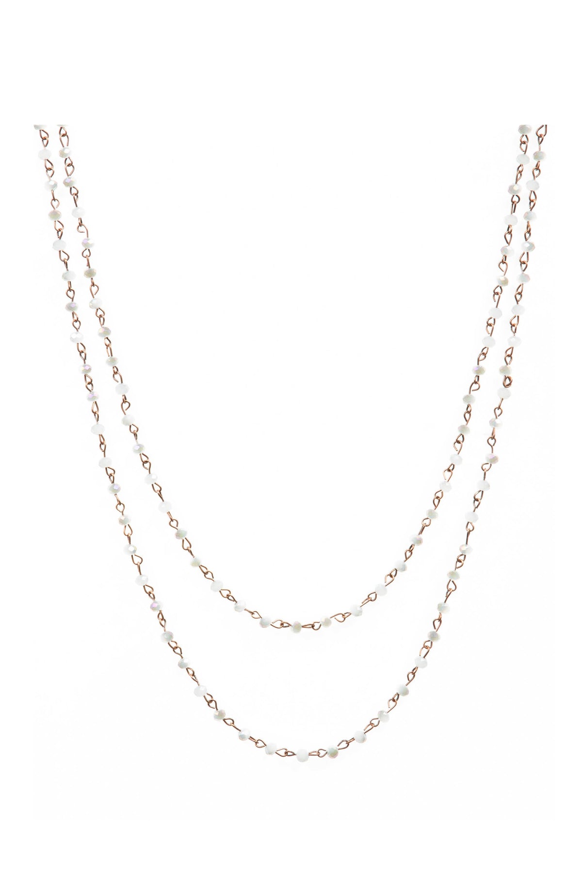 Crystal Beaded Chain Necklace N1163