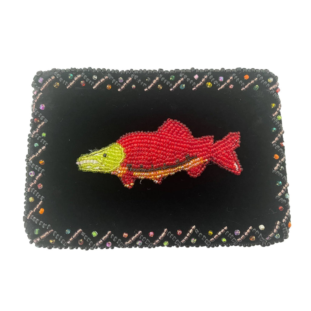 Salmon Rectangle Velvet Coin Purse V0701 - view 2