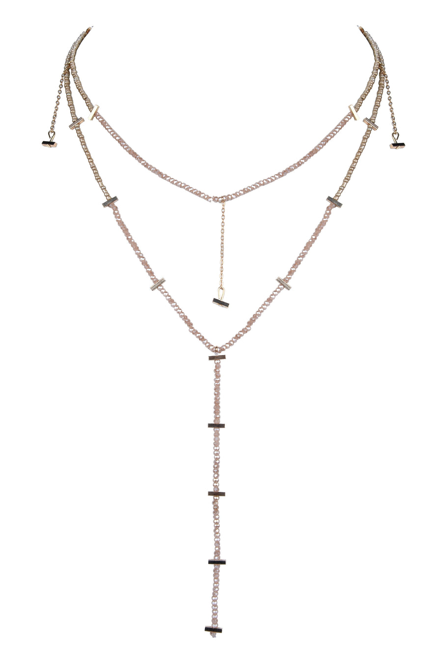 Fashion Strand Tiny Crystal Pendant Necklace N3145