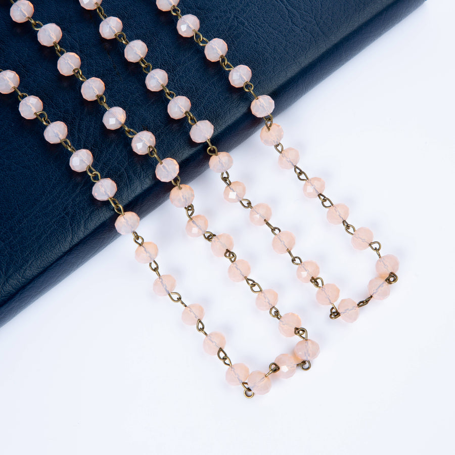 Crystal Beaded Chain Necklace N1163