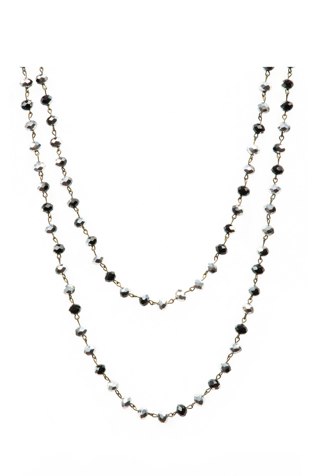 Crystal Beaded Chain Necklace N1163