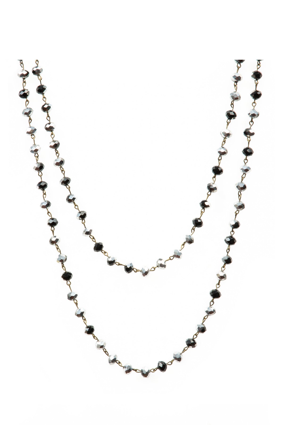 Crystal Beaded Chain Necklace N1163