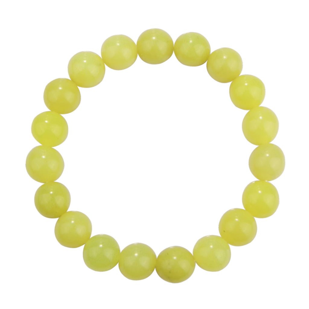 Lemon Jade Stone Stretch Bracelet B2048-10MM - view 2