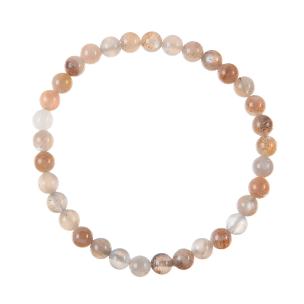 Mixed Moon Stone Stretch Bracelet B3631-Mixed Moon Stone - 6MM