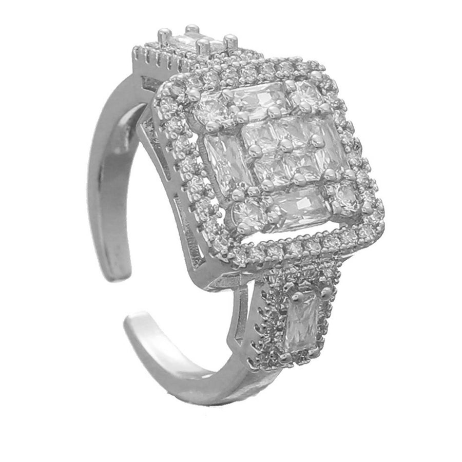 Square Cubic Zirconia Rings