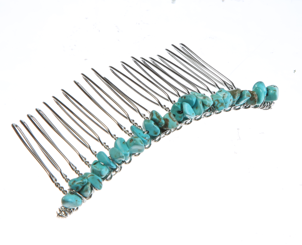 Irregular Natural Stone Hair Comb L4668-Black L4668