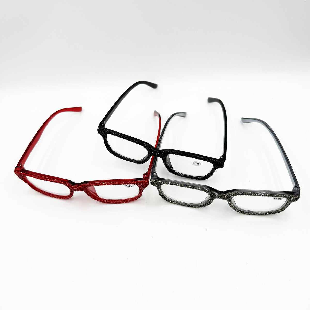 Handmade Rhinestone Rectangle Reader Glasses G0444