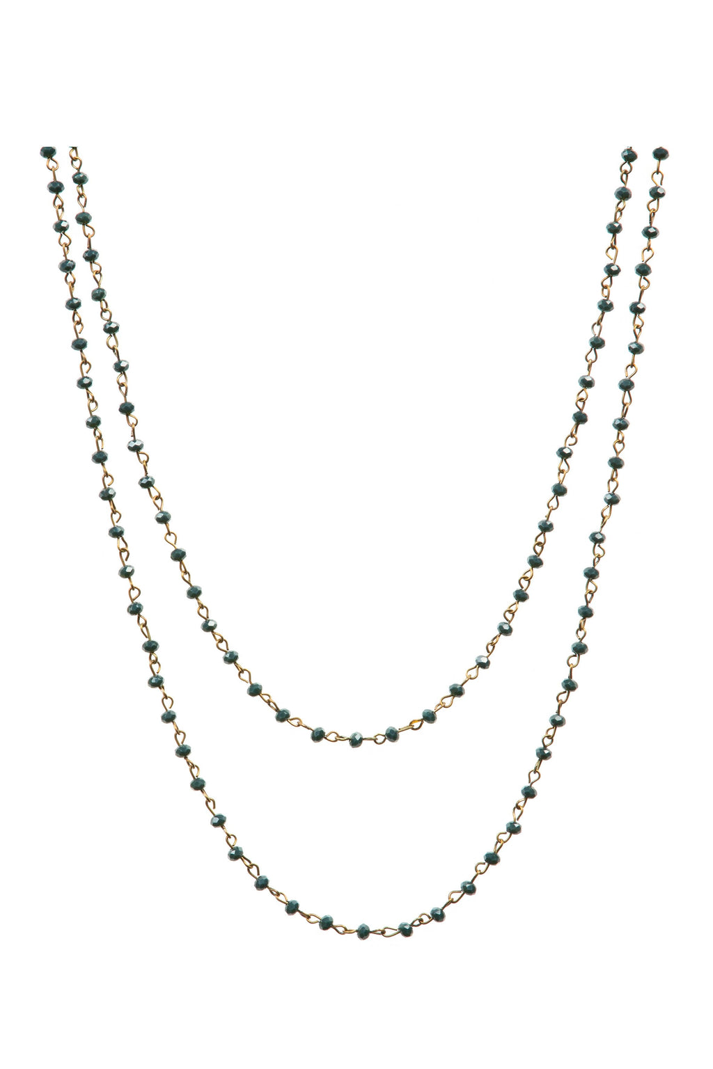 Crystal Beaded Chain Necklace N1163