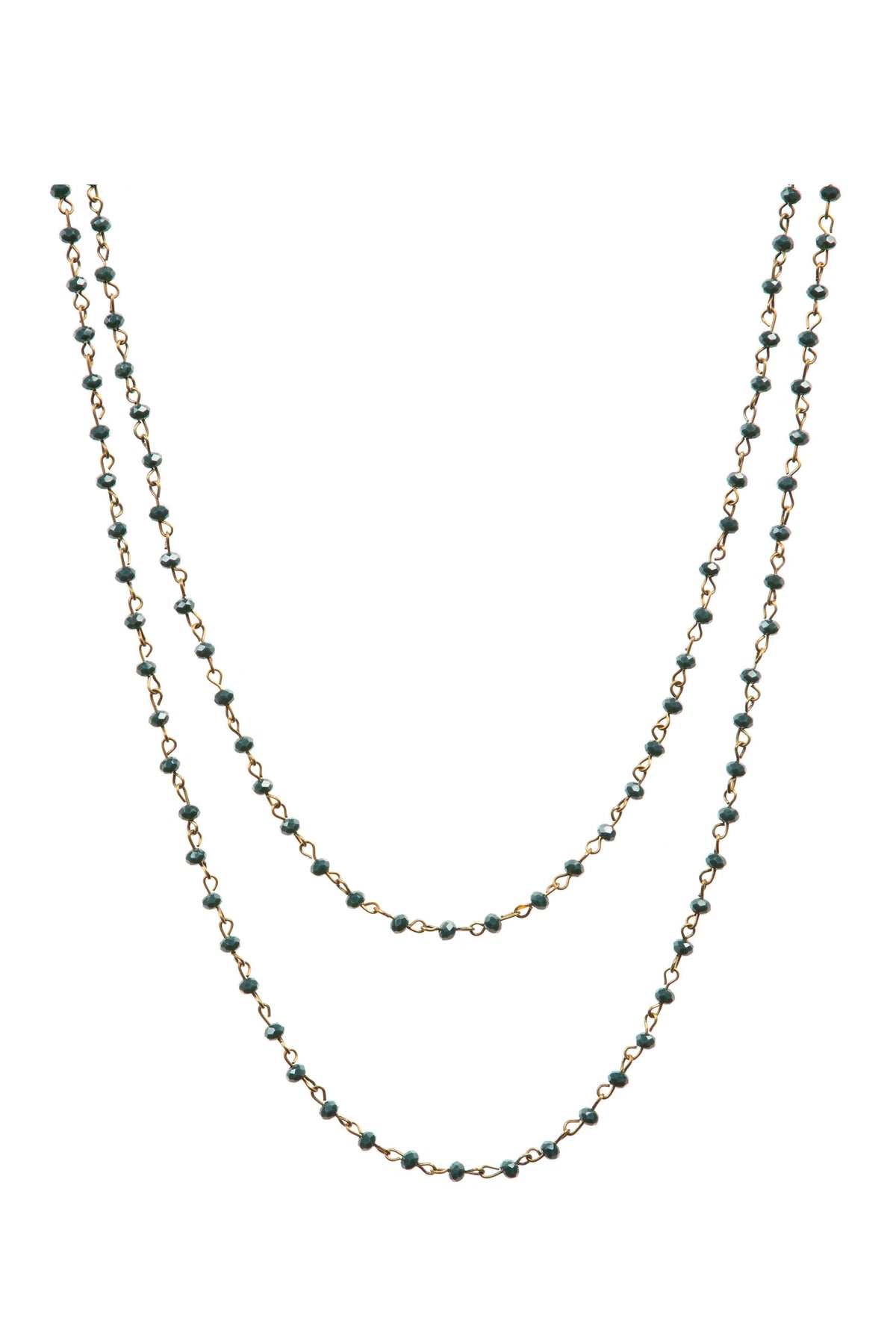 Crystal Beaded Chain Necklace N1163