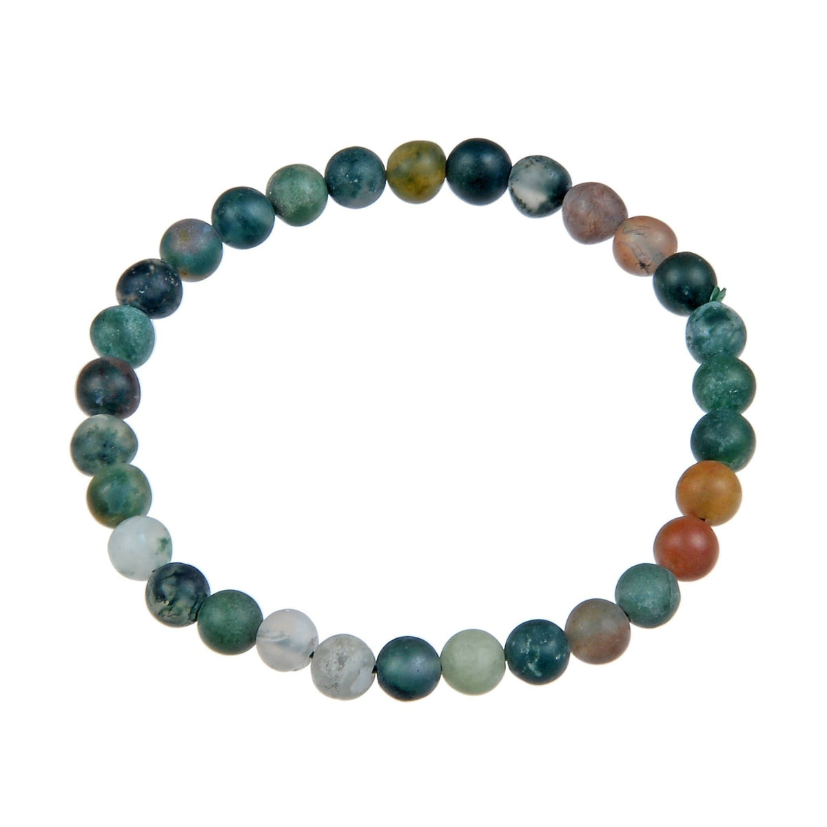 Matte Indian Agate Stone Stretch Bracelet B1590-Matte Indian Agate - 6MM