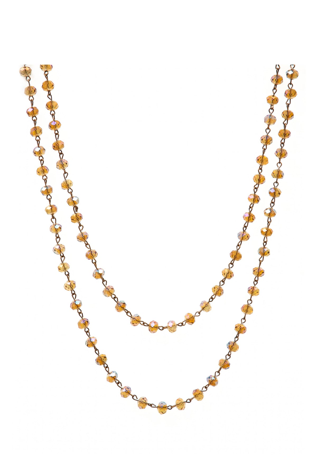 Crystal Beaded Chain Necklace N1163