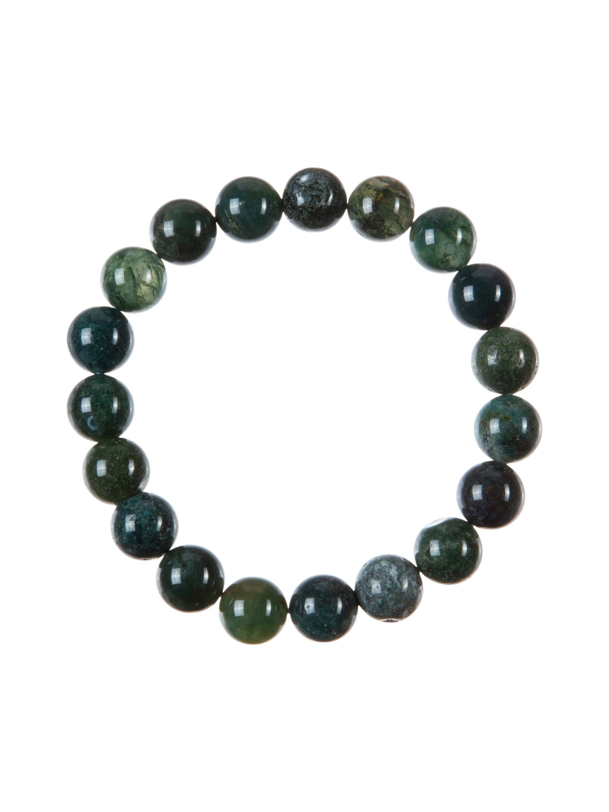 Moss Agate Stone Stretch Bracelet B3719-Moss Agate