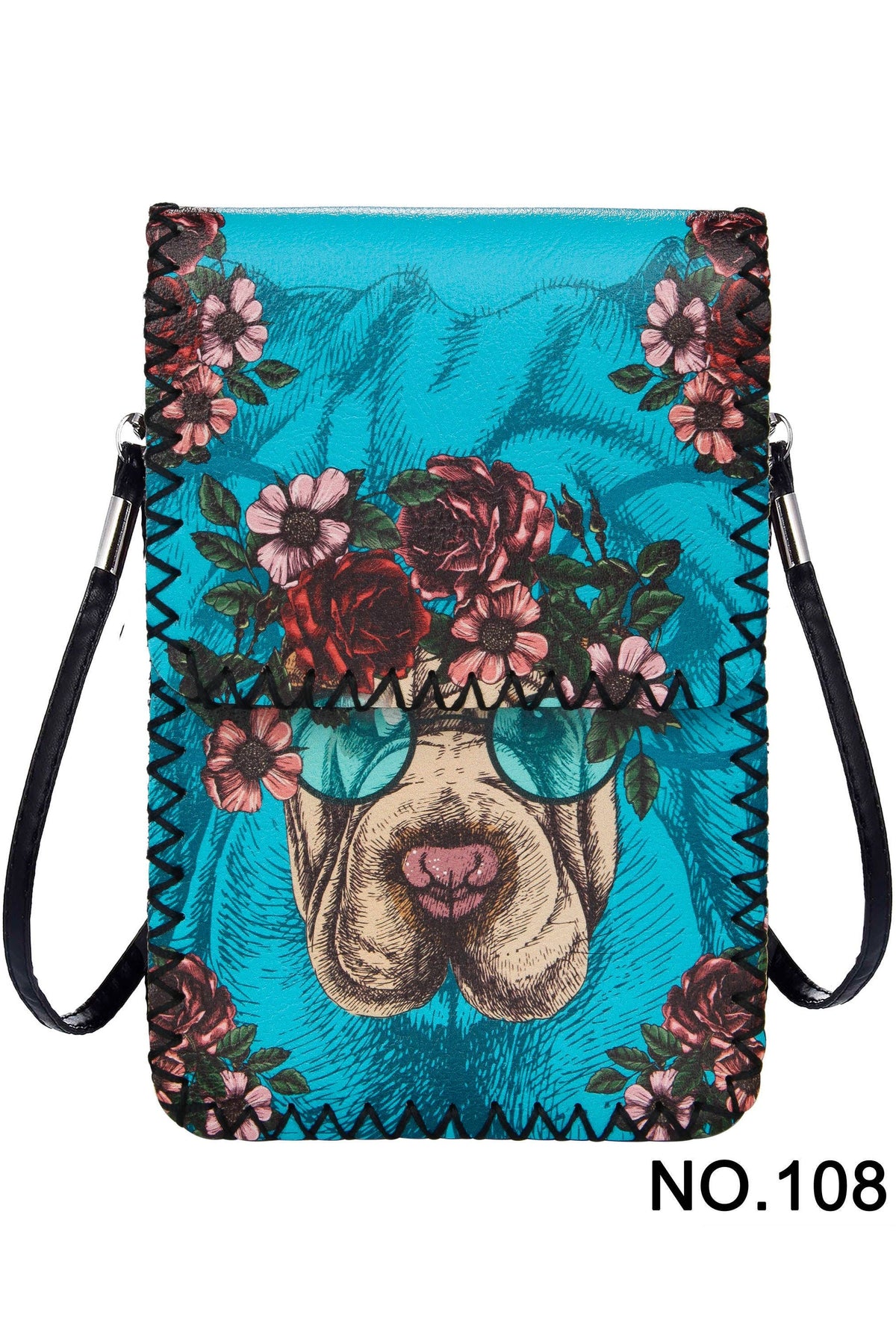 Floral Shar Pei Dog (No. 108)