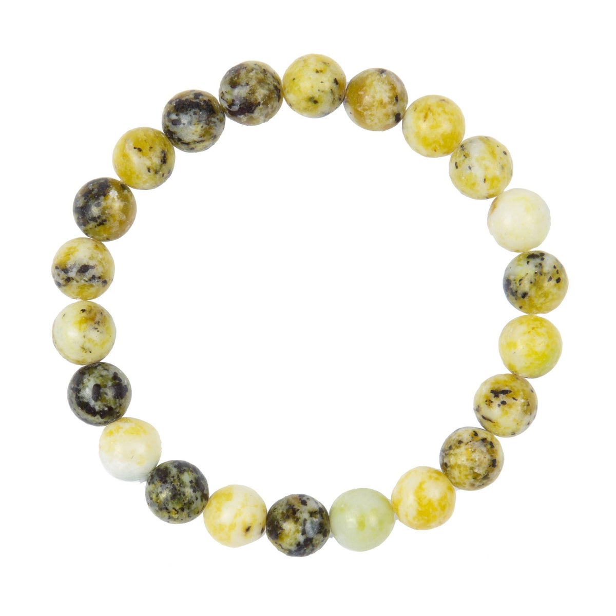 Grass Yellow Jasper Stone Stretch Bracelet B2976-8MM - view 2
